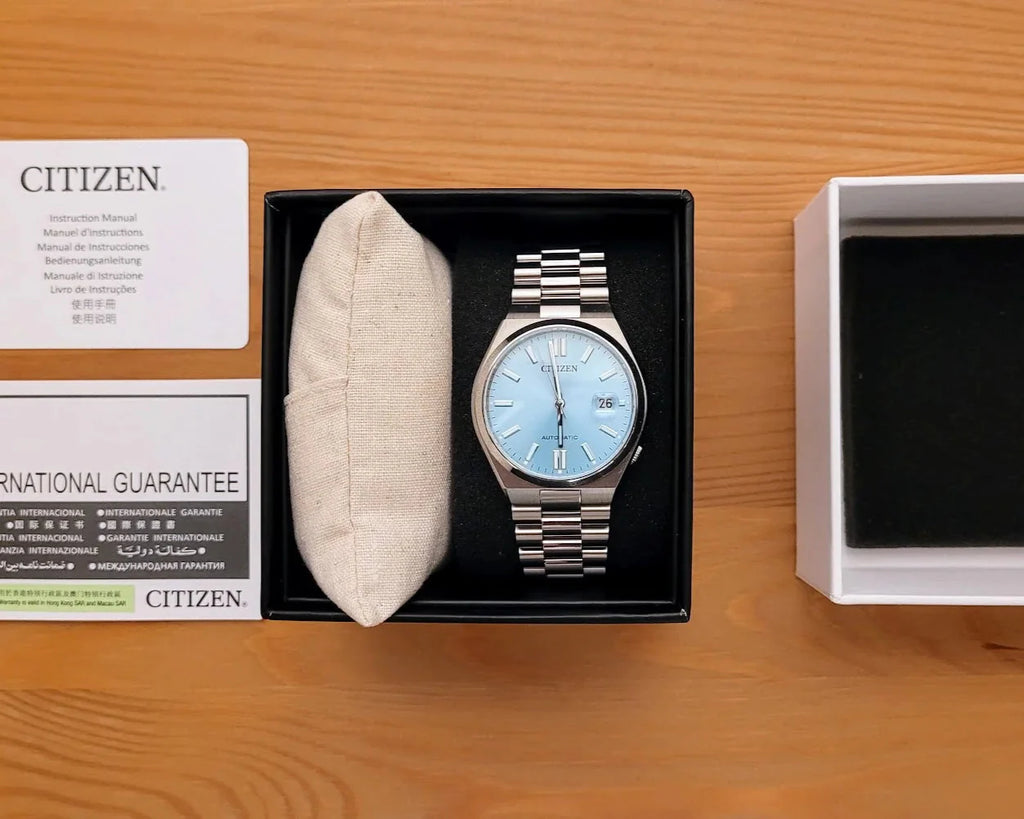 Citizen Tsuyosa NJ0151-88M Men's Automatic Watch – Turquoise Dial with Silver Steel Strap