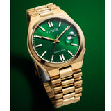 Citizen Tsuyosa NJ0152-51X Men's Automatic Watch – Green Dial with Gold Steel Strap
