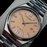 Citizen Tsuyosa NJ0159-86Z Men's Automatic Watch – Salmon Orange Dial with Silver Steel Strap