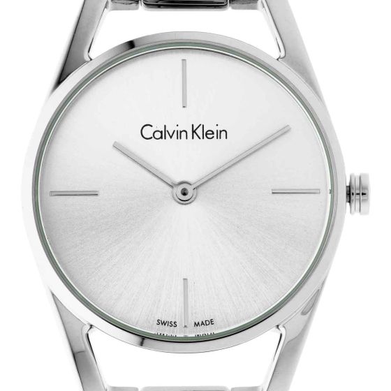 Calvin Klein Dainty Silver Dial Silver Steel Strap Watch for Women - K7L23146