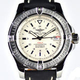 Breitling Colt 44mm Automatic Silver Dial Black Leather Mens Watch - A1731311/G820/428X