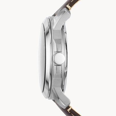 Fossil Grant Chronograph Cream Dial Brown Leather Strap Watch for Men - ME3122