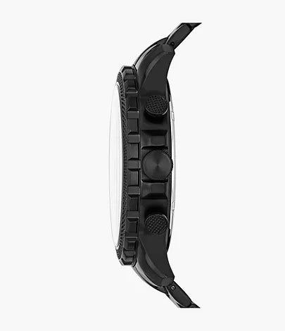 Fossil Bowman Chronograph Black Dial Black Steel Strap Watch for Men - FS5603