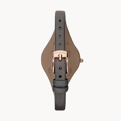 Fossil Georgia Smoke Grey Dial Grey Leather Strap Watch for Women - ES3077