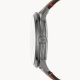 Fossil Townsman Automatic Skeleton Black Dial Brown Leather Strap Watch for Men - ME3181