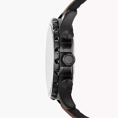 Fossil Nate Chronograph Brown Dial Brown Leather Strap Watch for Men - JR1487