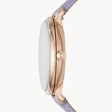 Fossil Jacqueline Purple Dial Purple Leather Strap Watch for Women - ES4814
