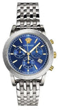 Versace VELT00219 Sport Tech Chronograph Men's Watch – Blue Dial & Silver Steel Strap