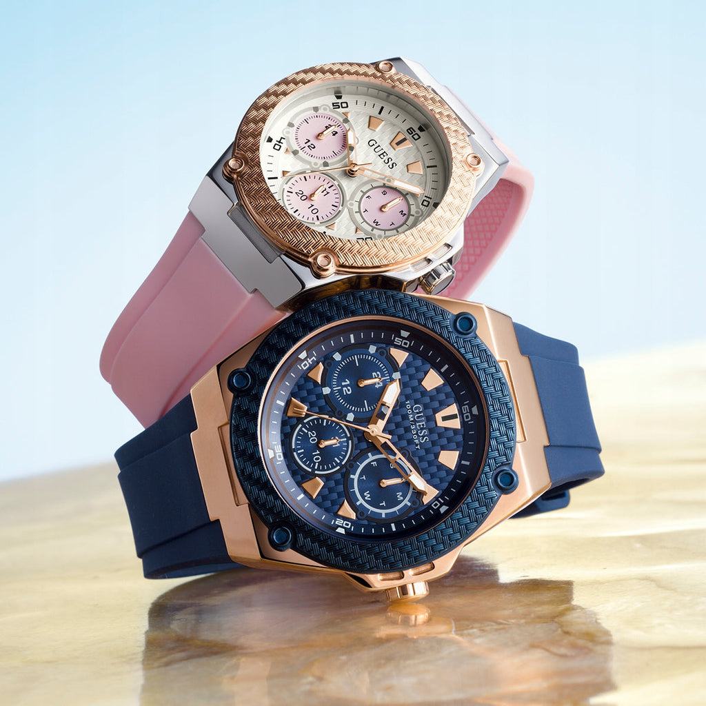 Guess Zena Blue Dial Blue Silicone Strap Watch For Women - W1094L2