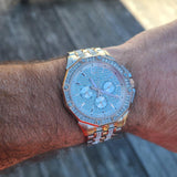 Bulova Octova Crystal Silver Dial Two Tone Steel Strap Watch for Men - 98C133