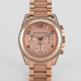Michael Kors Blair Rose Gold Dial Rose Gold Steel Strap Watch for Women - MK5263