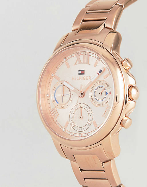 Tommy Hilfiger Claudia Rose Gold Dial Rose Gold Steel Strap Watch for Women - 1781743