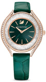 Swarovski 5644078 Crystalline Aura Women's Watch – Green Dial & Green Leather Strap