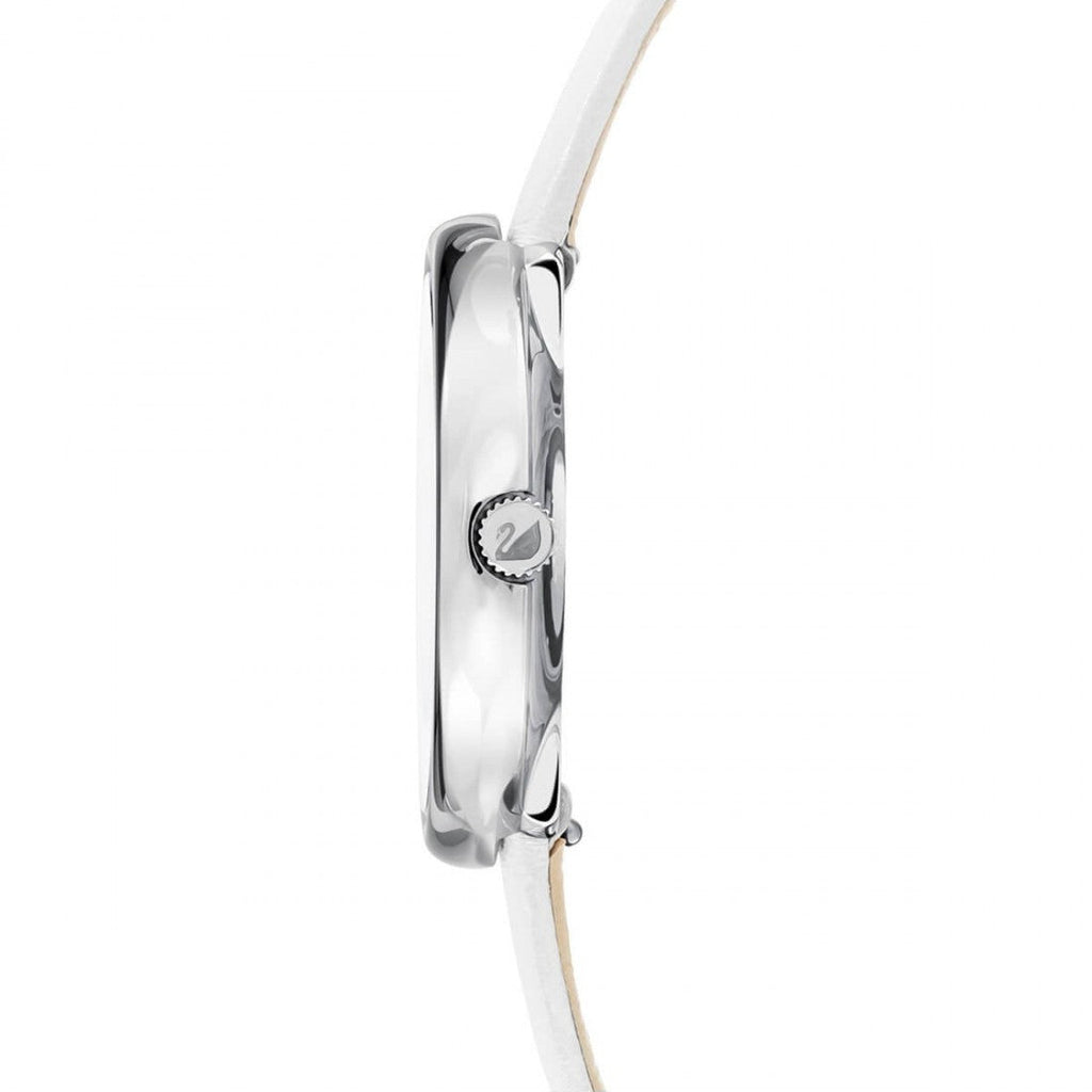 Swarovski Crystalline Pure White Dial White Leather Strap Watch for Women - 5275046