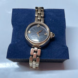 Marc Jacobs Courtney Mother of Pearl Black Dial Gold Steel Strap Watch for Women - MJ3460