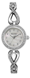 Bulova 96X129 Women's Crystal Quartz Watch with Silver Steel Bracelet & Mother of Pearl Dial