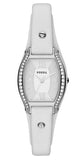 Fossil ES3288 Molly Women's Watch – White Dial & White Leather Strap