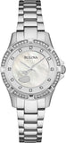Bulova 96L226 Crystal Women's Watch – Silver Dial & Silver Steel Bracelet