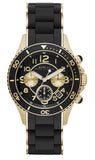 Marc Jacobs Rock Chronograph Black Dial Black Silicone Strap Watch for Women - MBM2598