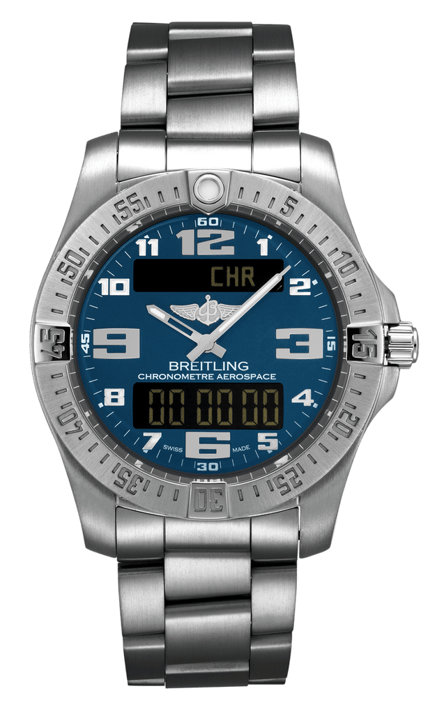 Breitling Aerospace Evo Blue Dial Silver Steel Strap Watch for Men - E79363101C1E1