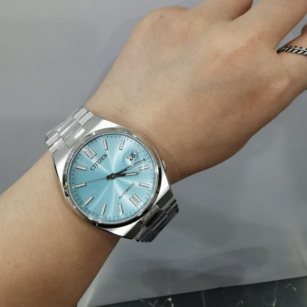 Citizen Tsuyosa NJ0151-88M Men's Automatic Watch – Turquoise Dial with Silver Steel Strap