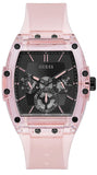 Guess GW0032G1 Sporting Quartz Men's Watch – Black Dial & Pink Rubber Strap