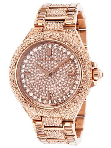 Michael Kors Camille Crystal Rose Gold Dial Rose Gold Steel Strap Watch for Women - MK5862