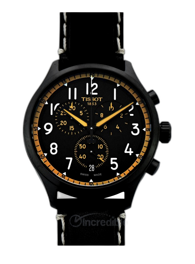 Tissot Chrono XL Vintage Chronograph Black Dial Black Leather Strap Watch For Men - T116.617.36.052.02