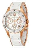 Marc Jacobs Rock Chronograph White Dial White Silicone Strap Watch for Women - MBM2547