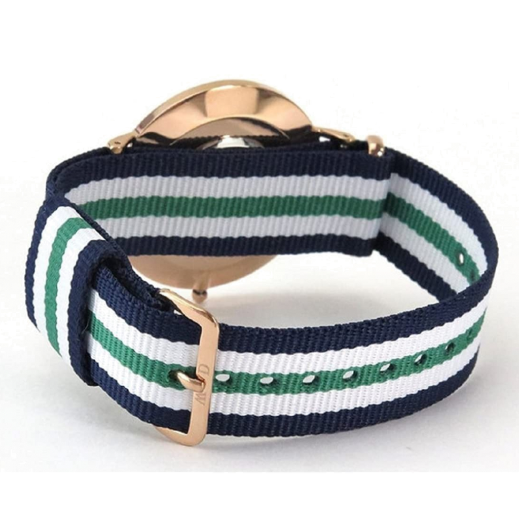 Daniel Wellington Classic Nottingham White Dial Two Tone NATO Strap Watch For Men - 0108DW