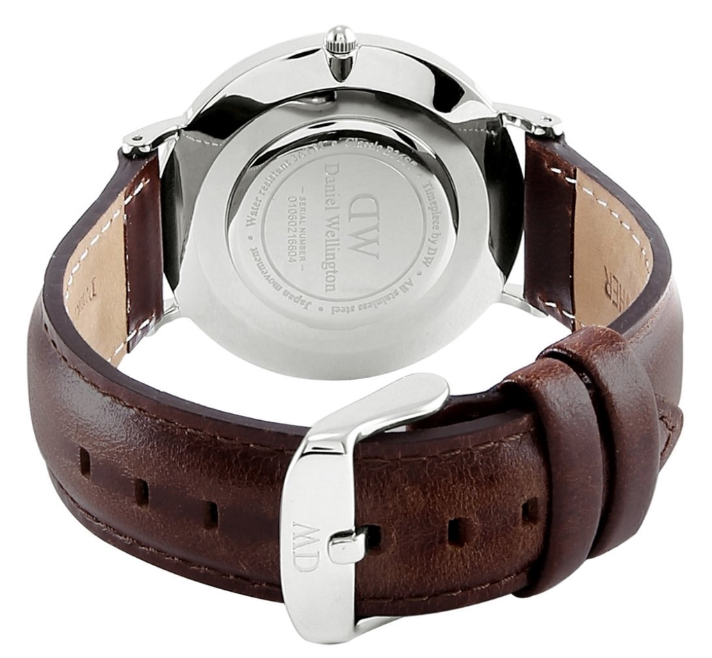 Daniel Wellington Classic Bristol White Dial Brown Leather Strap Watch For Women - DW00100056