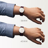 Daniel Wellington Classic Oxford White Dial Two Tone NATO Strap Watch For Men - DW00100001