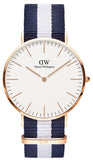 Daniel Wellington DW00100004 Classic Glasgow Men's Watch – White Dial & Two-Tone NATO Strap
