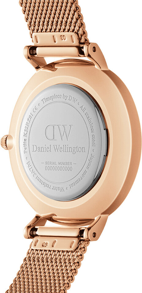 Daniel Wellington Petite Melrose Brown Dial Rose Gold Mesh Strap Watch For Women - DW00100477