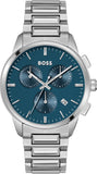Hugo Boss 1513927 Dapper Chronograph Men's Watch – Blue Dial & Silver Steel Bracelet