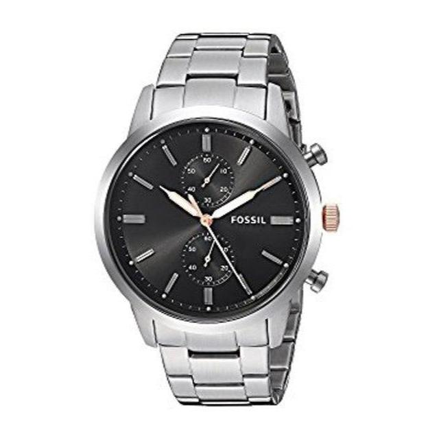 Fossil Townsman Chronograph Grey Dial Silver Steel Strap Watch for Men - FS5407