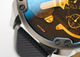 Diesel Mr. Daddy 2.0 Chronograph Black Dial Grey Nylon Strap Watch For Men - DZ7429