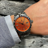 Maurice Lacroix AI6008 Aikon Automatic Date Men’s Watch – Orange Dial & Silver Steel Strap