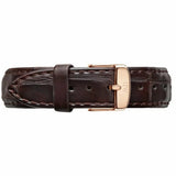 Daniel Wellington Classic York White Dial Brown Leather Strap Watch For Women - DW00100038