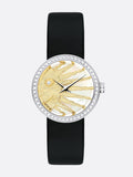 Dior La D De Dior Dior Rose Céleste Diamonds Mother of Pearl Dial Black Leather Strap Watch for Women - CD04711X1001 0000