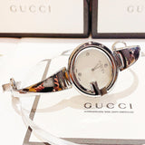 Gucci Guccissima Diamonds Mother of Pearl Dial Silver Steel Strap Watch For Women - YA134303