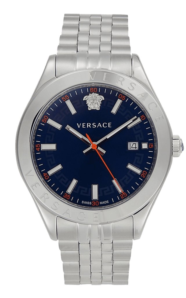 Versace Hellenyium Quartz Blue Dial Silver Steel Strap Watch for Men - VEVK00921