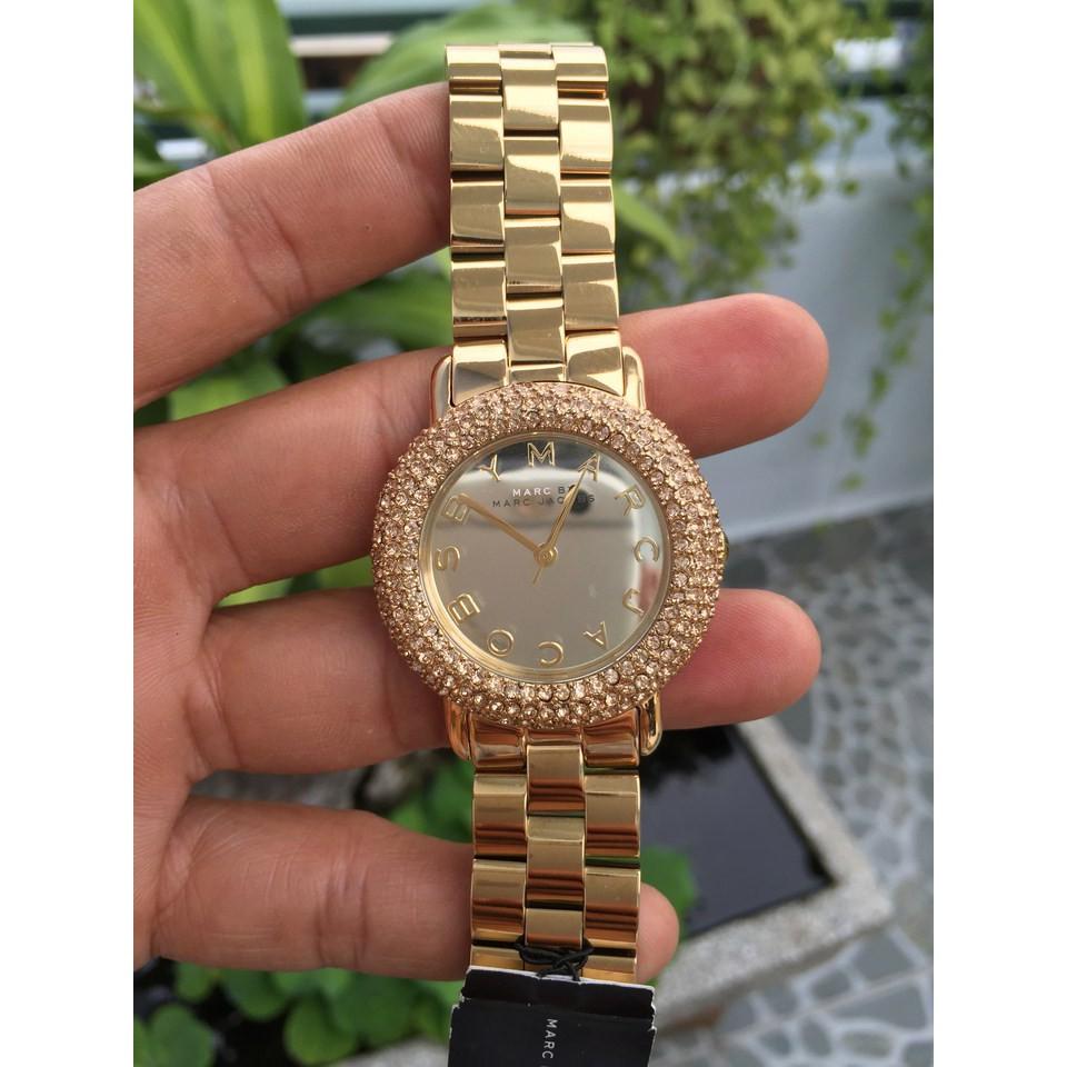 Marc Jacobs Marci Gold Dial Gold Steel Strap Watch for Women - MBM3191
