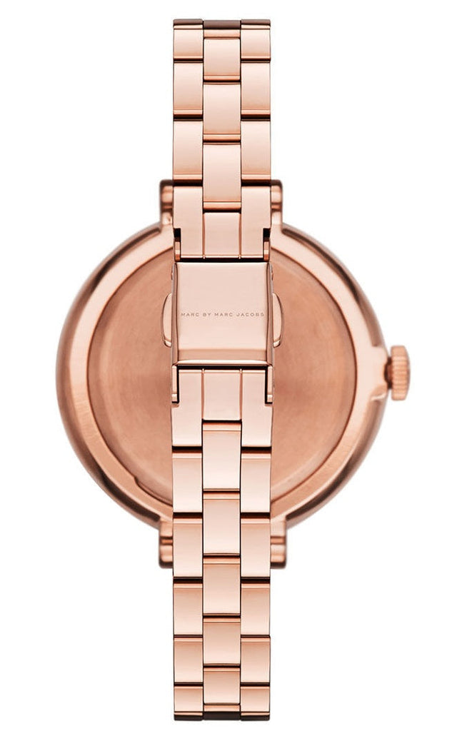 Marc Jacobs Sally White Dial Rose Gold Steel Strap Watch for Women - MBM8643