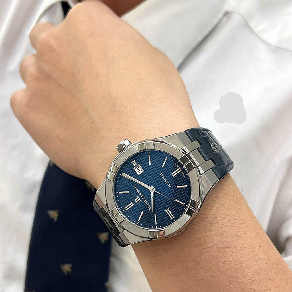 Maurice Lacroix AI6008 Aikon Automatic Men’s Watch – Blue Dial & Blue Leather Strap