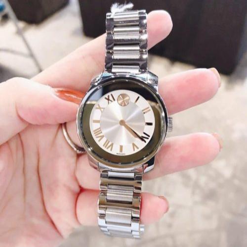 Movado Bold Silver Dial Silver Steel Strap Watch for Women - 3600244
