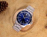 Movado Series 800 Blue Dial Silver Steel Strap Watch For Men - 2600137