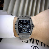 Guess Phoenix Multifunction Black Dial Grey Silicone Strap Watch For Men - GW0203G9