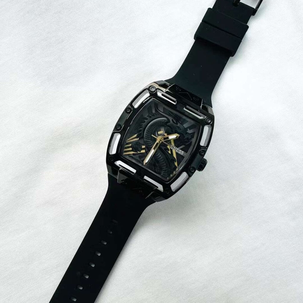 Guess GW0648G1 Legend Analog Men’s Watch – Black Dial & Black Rubber Strap