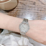 Bulova Crystal Collection Silver Dial Silver Steel Strap Watch for Women - 96L243